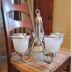 Elegant Silver and White Chandelier‎